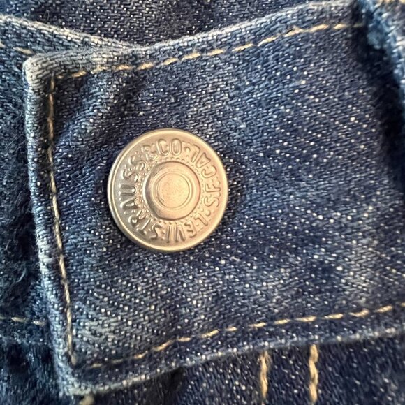 Levi's Denim Heart Pocket Jean Shorts Red Tab Sz 6X - Picture 7 of 8